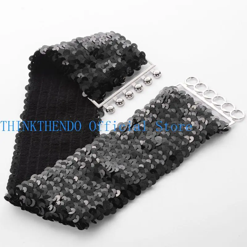 39BB Nightclub Waist Belt Shinning Full Sequins Belt for Woman Jeans Formal Dress