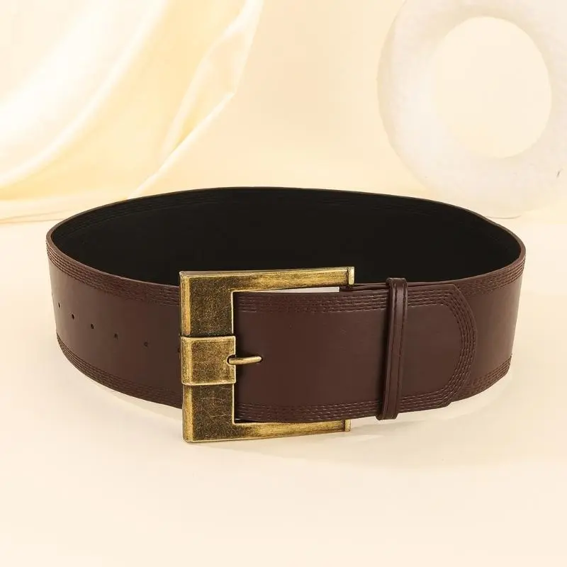 652F Girls Unique Waist Belt for Daily Costume Jewelry Waist Body Jewelry for Party Jeans Wide Belt Cowboy Chain