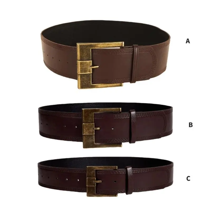 652F Girls Unique Waist Belt for Daily Costume Jewelry Waist Body Jewelry for Party Jeans Wide Belt Cowboy Chain