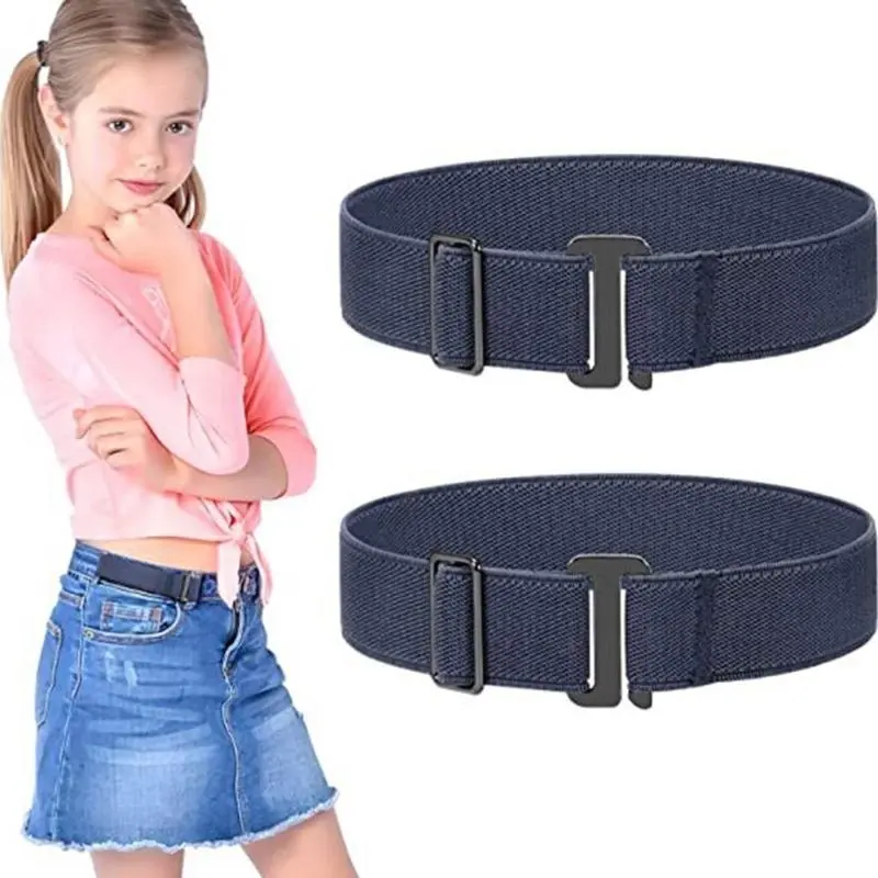 652F 2pcs No Buckles Stretch Belts For Men And Women Invisible Adjustable Waiststrap No Buckles Belt For Jeans And Pants