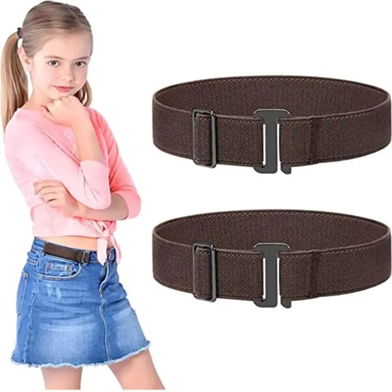 652F 2pcs No Buckles Stretch Belts For Men And Women Invisible Adjustable Waiststrap No Buckles Belt For Jeans And Pants