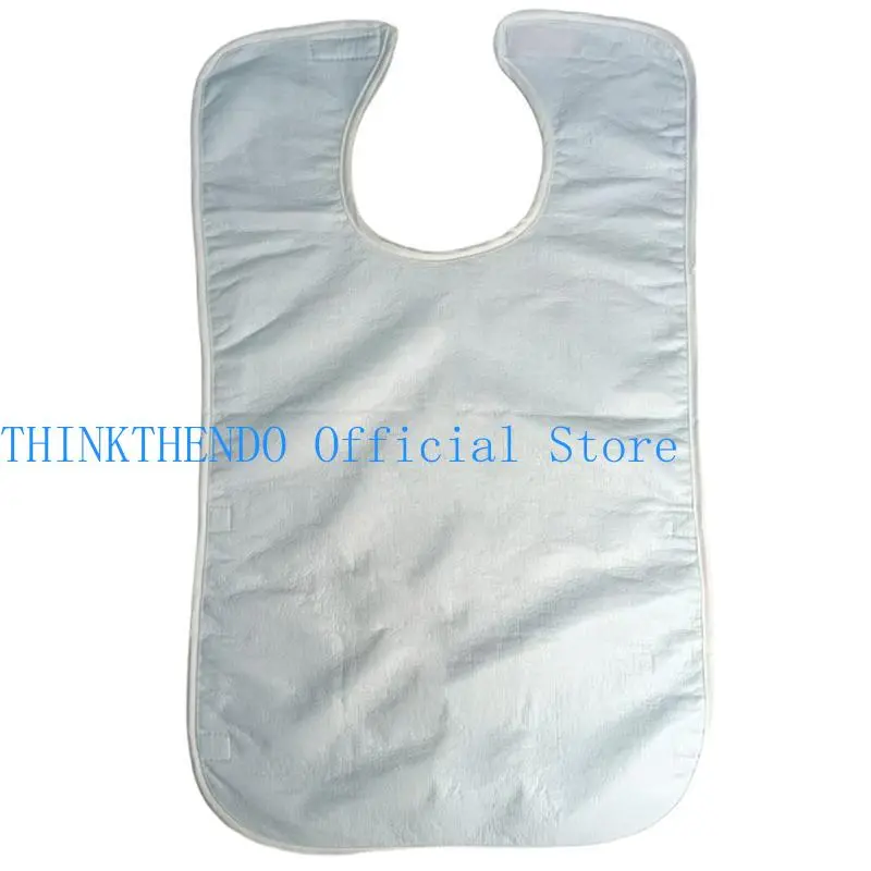 652F Reusable Washable Adult Apron With Crumb Catcher Eating Clothing Protectors for Elderly Large Size