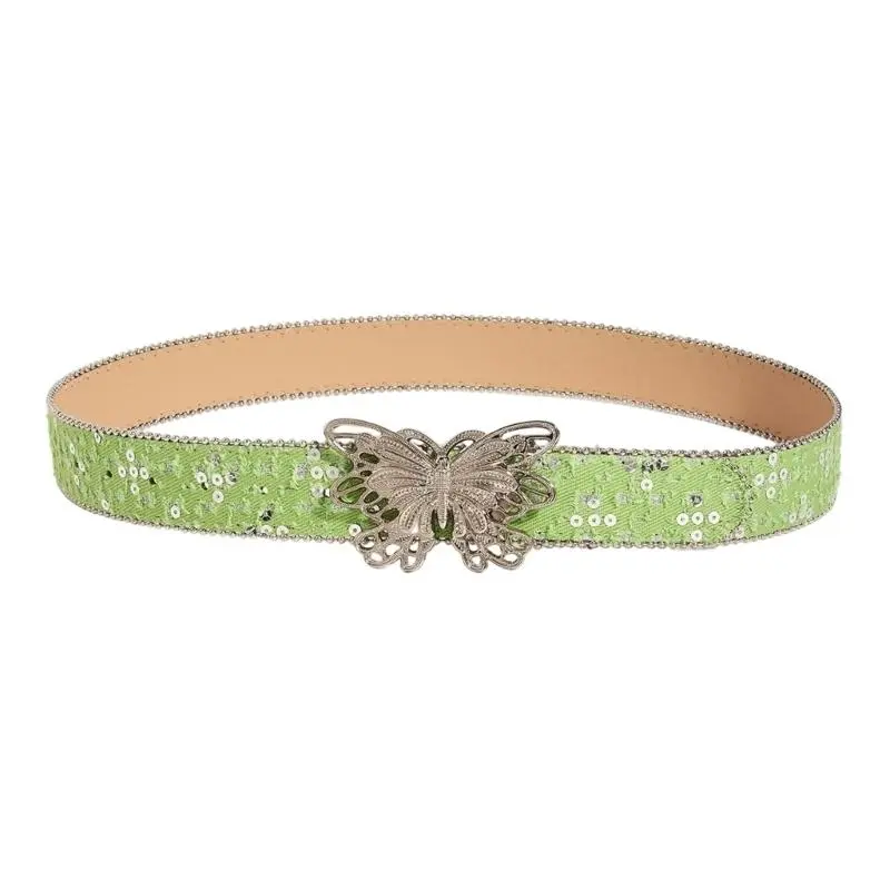 652F Stylish Punk Butterfly Belt Adjustable Length Waistband Vintage Waist Belt for Women and Men