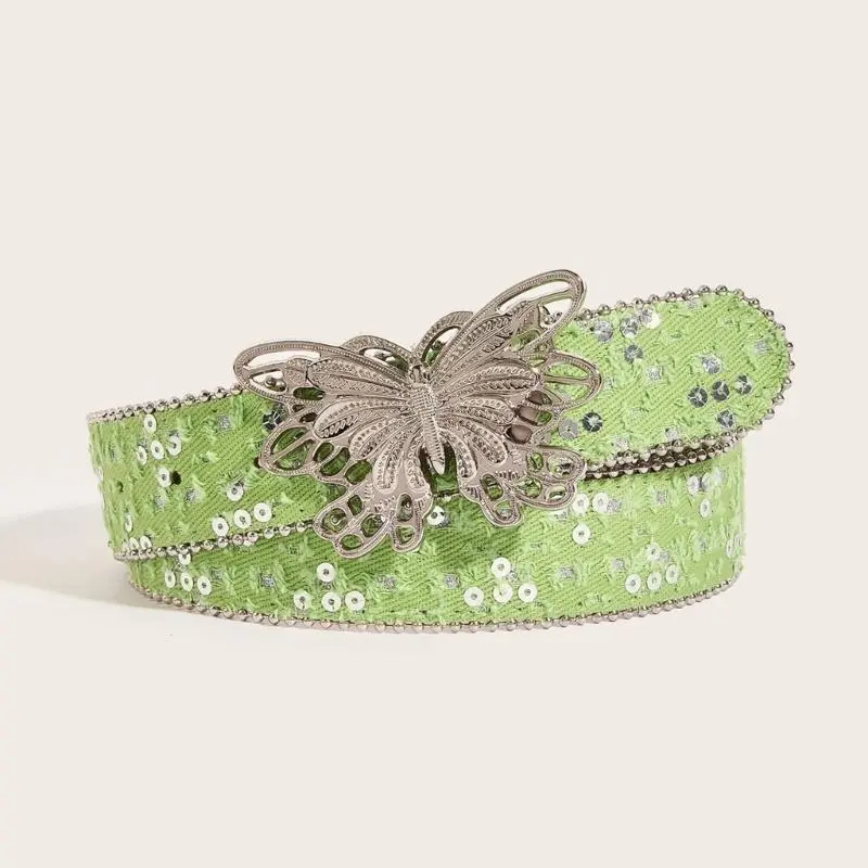 652F Stylish Punk Butterfly Belt Adjustable Length Waistband Vintage Waist Belt for Women and Men