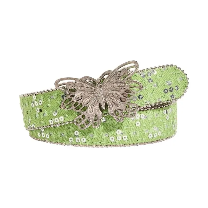 652F Stylish Punk Butterfly Belt Adjustable Length Waistband Vintage Waist Belt for Women and Men