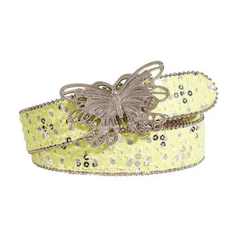 652F Stylish Punk Butterfly Belt Adjustable Length Waistband Vintage Waist Belt for Women and Men