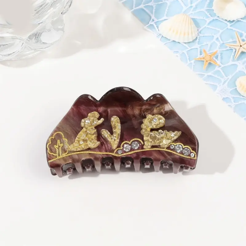 652F Stylish Shark Acrylic Hair Clip Claw Unique Designs Women's Hair Accessory for Daily Outings and Casual Gatherings