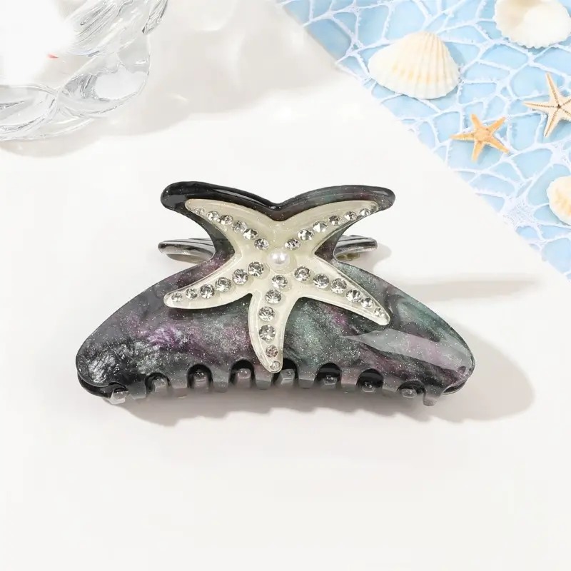 652F Stylish Shark Acrylic Hair Clip Claw Unique Designs Women's Hair Accessory for Daily Outings and Casual Gatherings