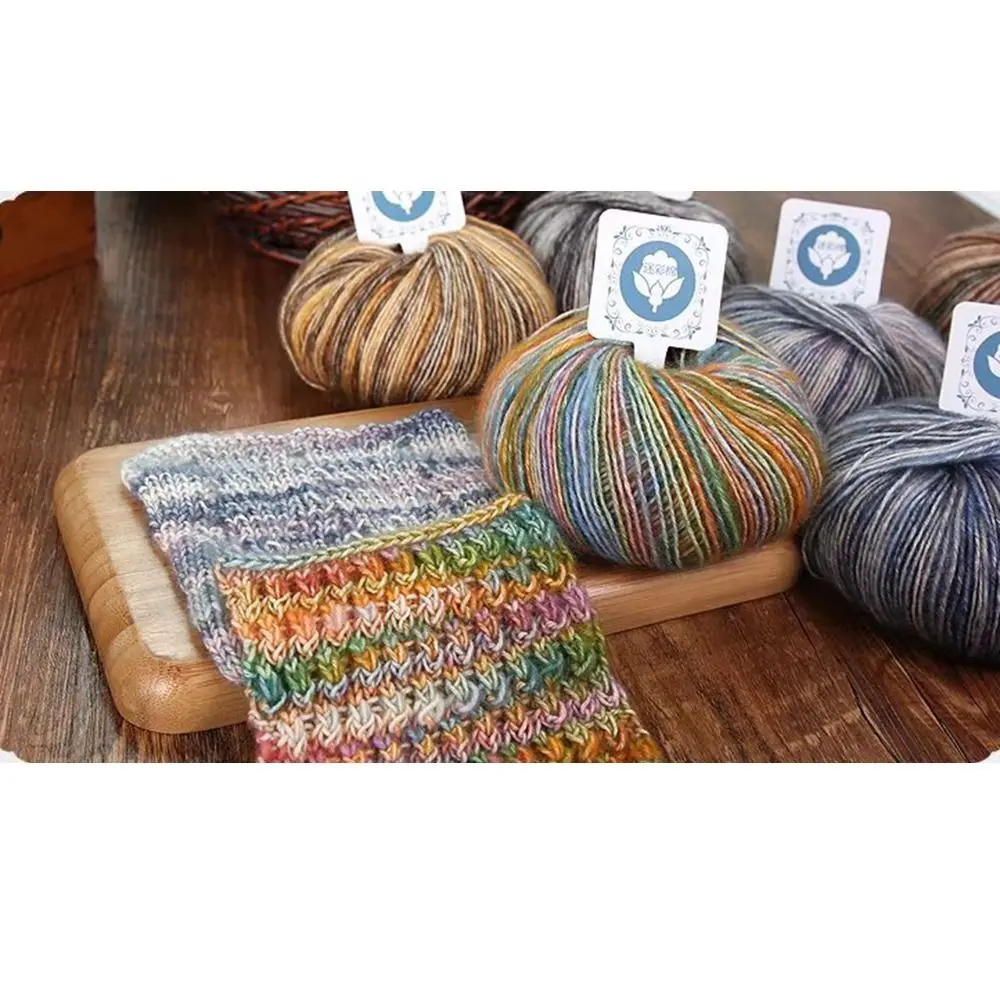 Super Soft Knitting Wool Yarn Multicolored Manual Hand Knitting Yarn No Fading Comfortable Variegated Worsted Weight Yarn