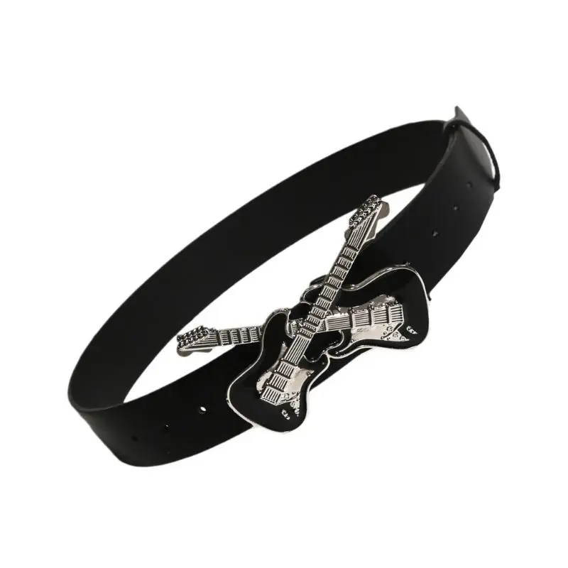 652F Punk Guitar Buckle Waistband Waist Belt Waist Cincher For Women Fashionable Outfits Lady Waist Cincher