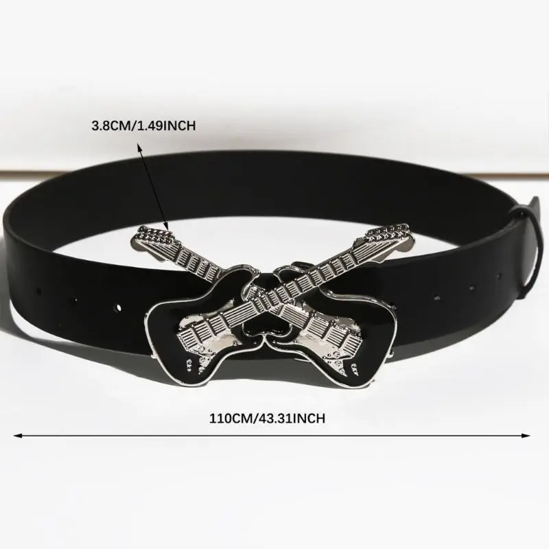 652F Punk Guitar Buckle Waistband Waist Belt Waist Cincher For Women Fashionable Outfits Lady Waist Cincher