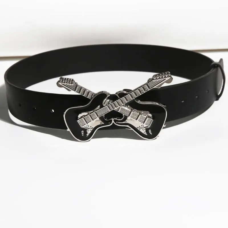 652F Punk Guitar Buckle Waistband Waist Belt Waist Cincher For Women Fashionable Outfits Lady Waist Cincher