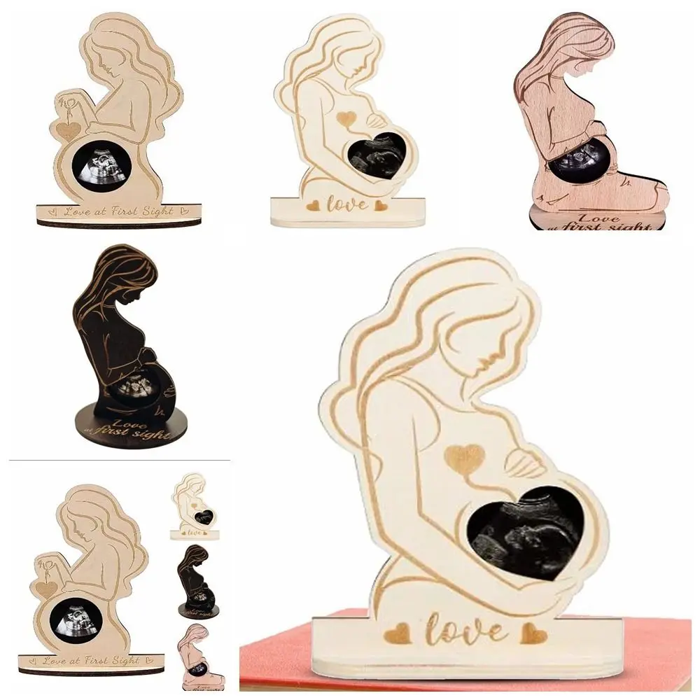 Handicraft Ultrasound Photo Frame DIY Handmade Baby Ultrasonic Stand Sign Baby Ultrasound Wooden Pictures Frame Memory Gift