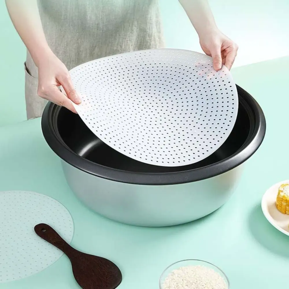 Silicone Rice Cooker Anti-scorch Mat Cuttable High Temperature Resistant Anti-burn Mat Flexible Round Steamer Mat Pastry
