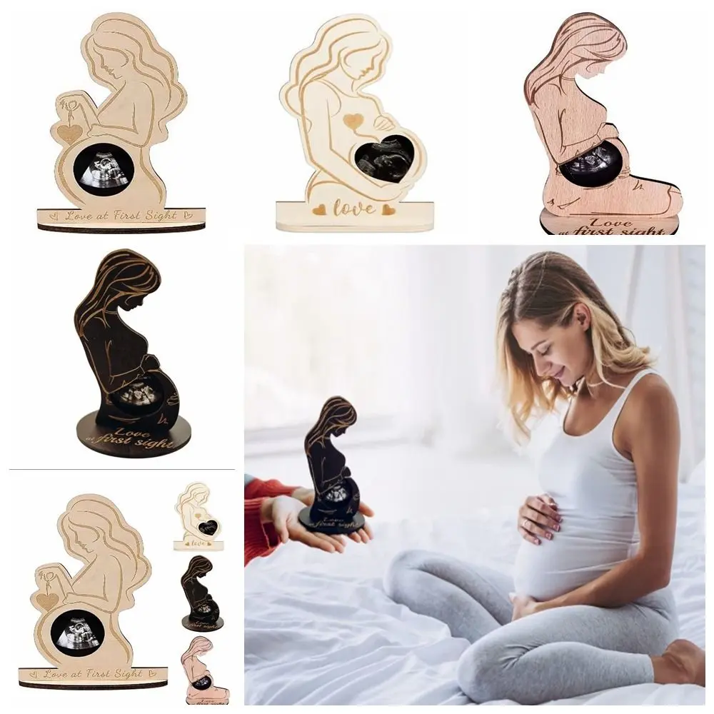 Handicraft Ultrasound Photo Frame DIY Handmade Baby Ultrasonic Stand Sign Baby Ultrasound Wooden Pictures Frame Memory Gift