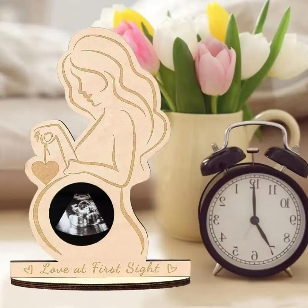 Handicraft Ultrasound Photo Frame DIY Handmade Baby Ultrasonic Stand Sign Baby Ultrasound Wooden Pictures Frame Memory Gift