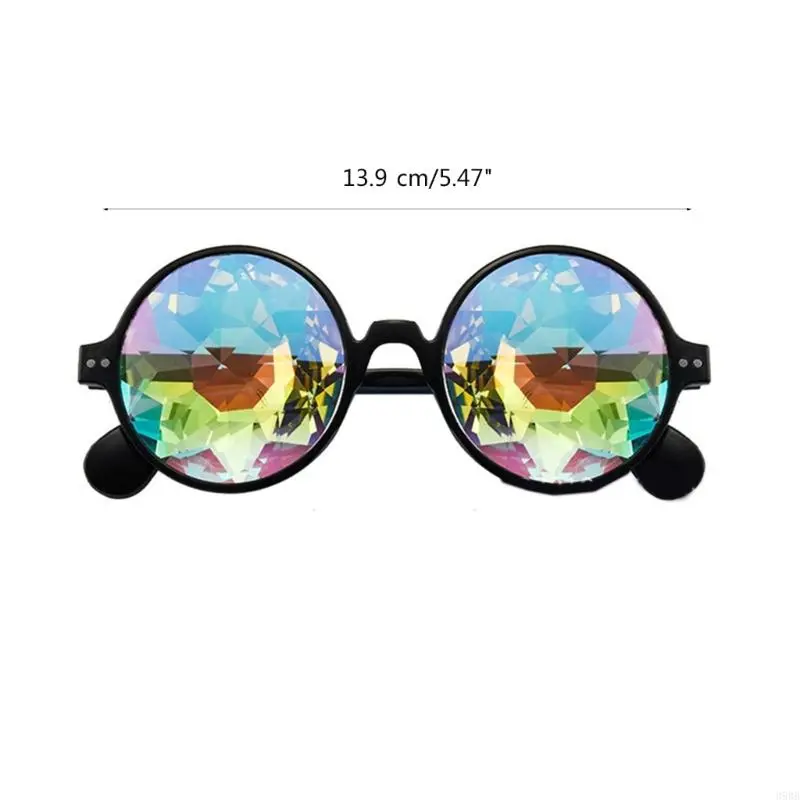 652F Glasses Festivals Goggle Rainbow Sunglass Sunglass Prism Refraction Glasses Adult Kids