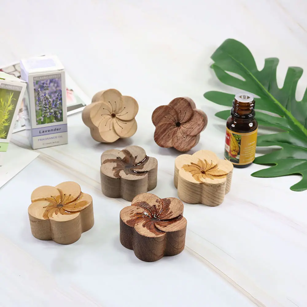 Flower Home Decor Stress Relief Wooden Essential Oil Diffuser Aromatherapy Diffused Aroma Wood