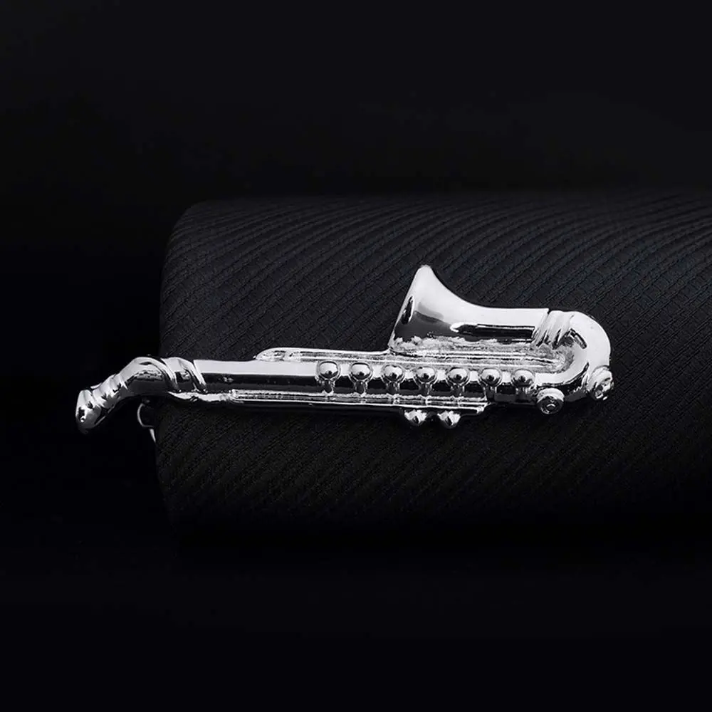 Charm High Quality Silver Metal Key Shape Wedding 1 Piece Glasses Shape Tie Clip Necktie Clips Pin Jewelry