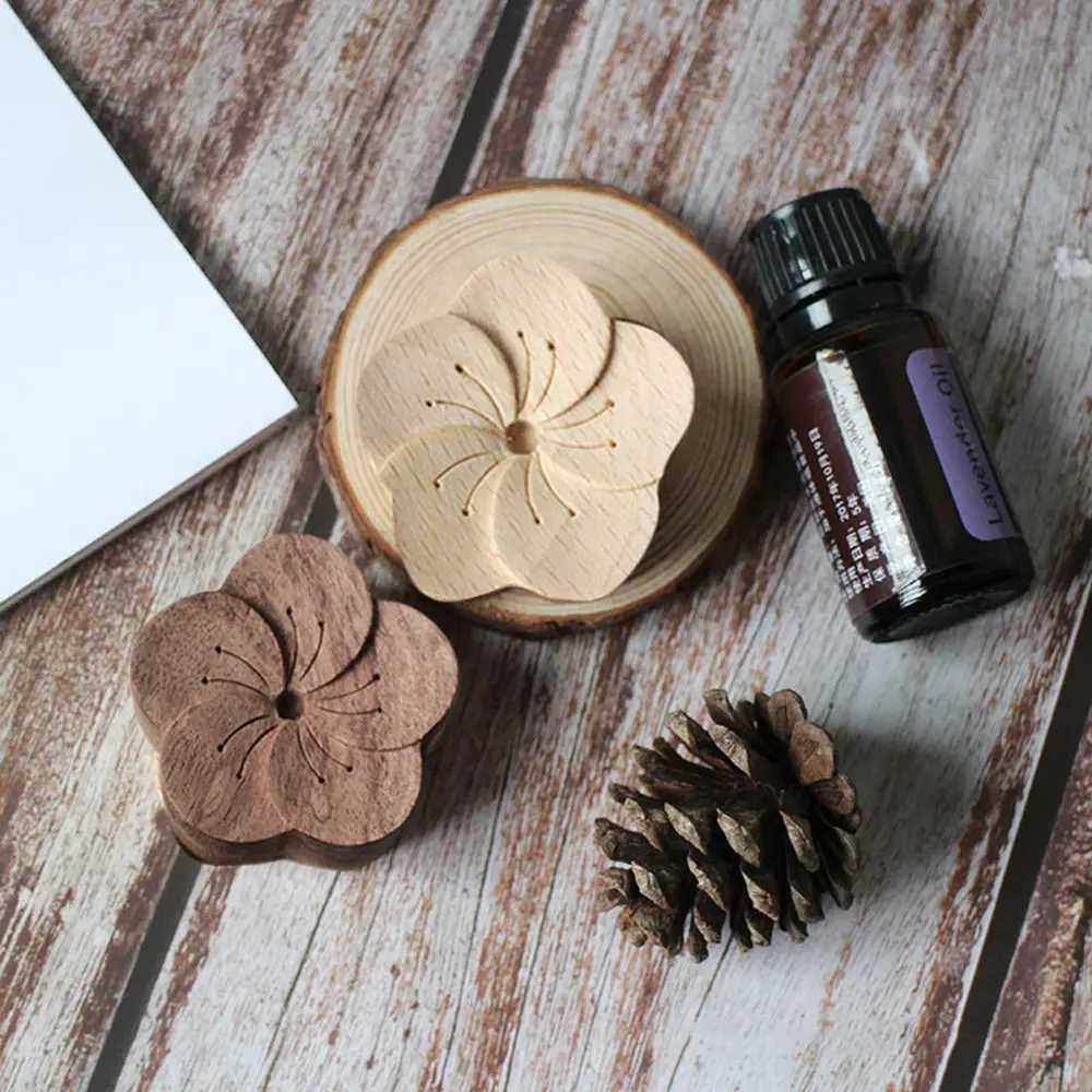 Flower Home Decor Stress Relief Wooden Essential Oil Diffuser Aromatherapy Diffused Aroma Wood