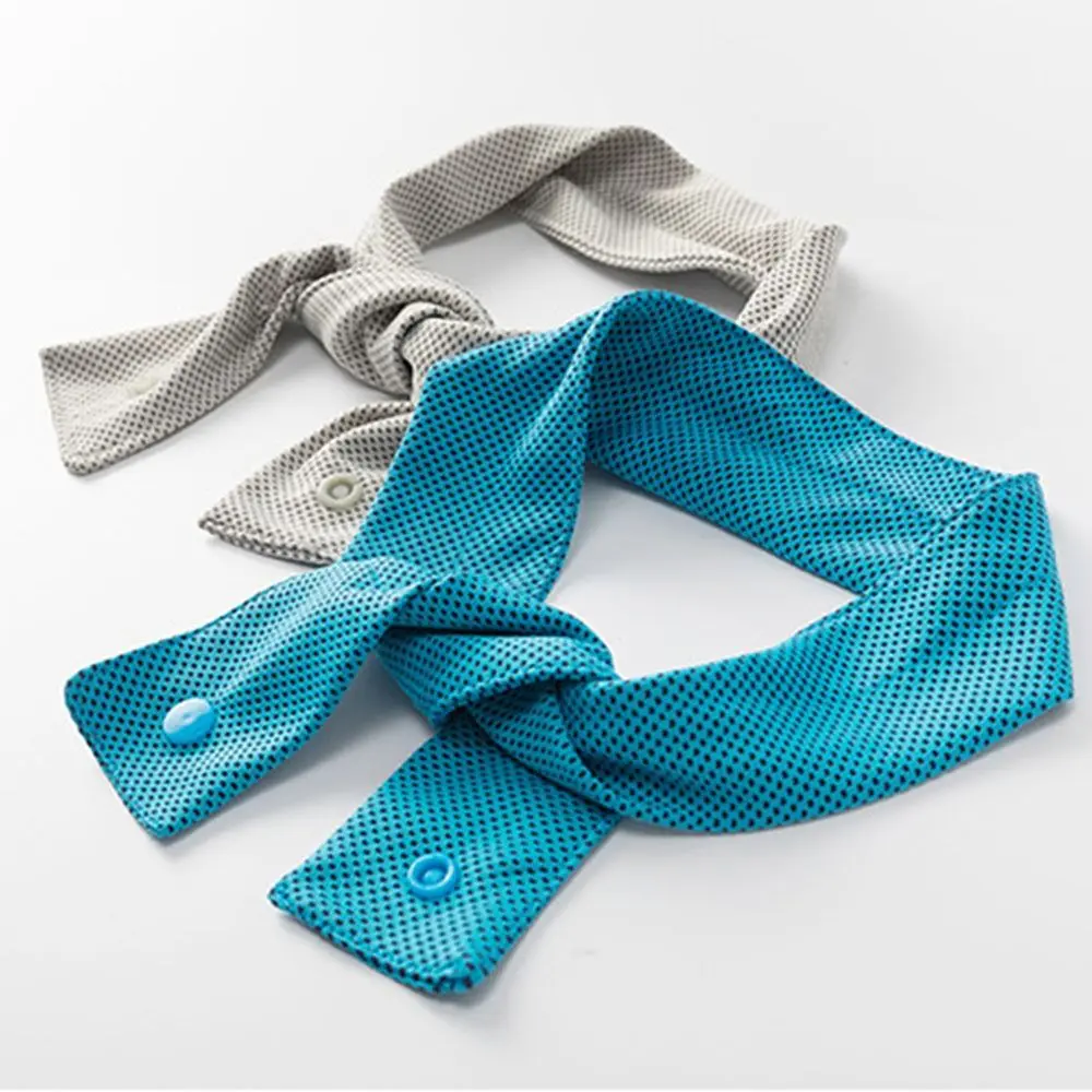 Breathable Multicolor Cooling Ice Scarf Neck Wraps Summer Sports Headscarf Portable with Button Sweat Wiping Towel Running