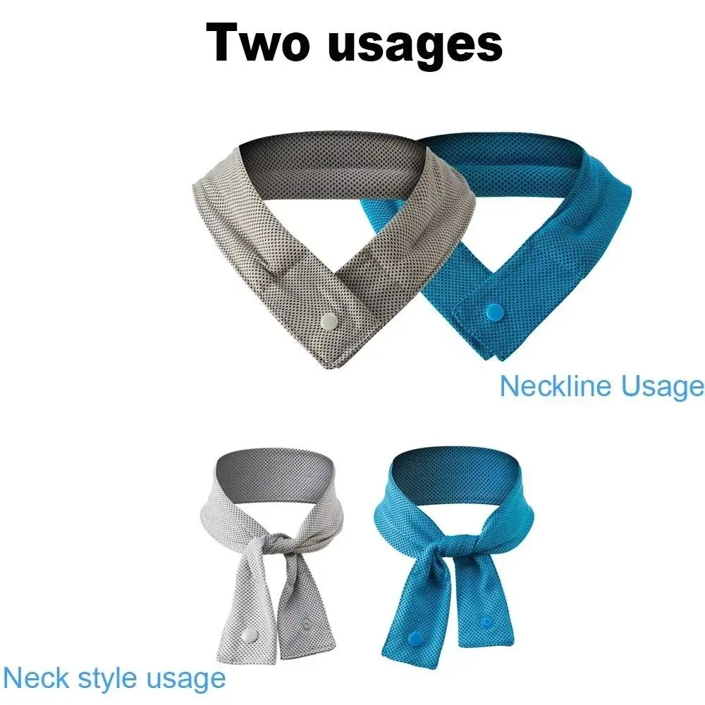 Breathable Multicolor Cooling Ice Scarf Neck Wraps Summer Sports Headscarf Portable with Button Sweat Wiping Towel Running