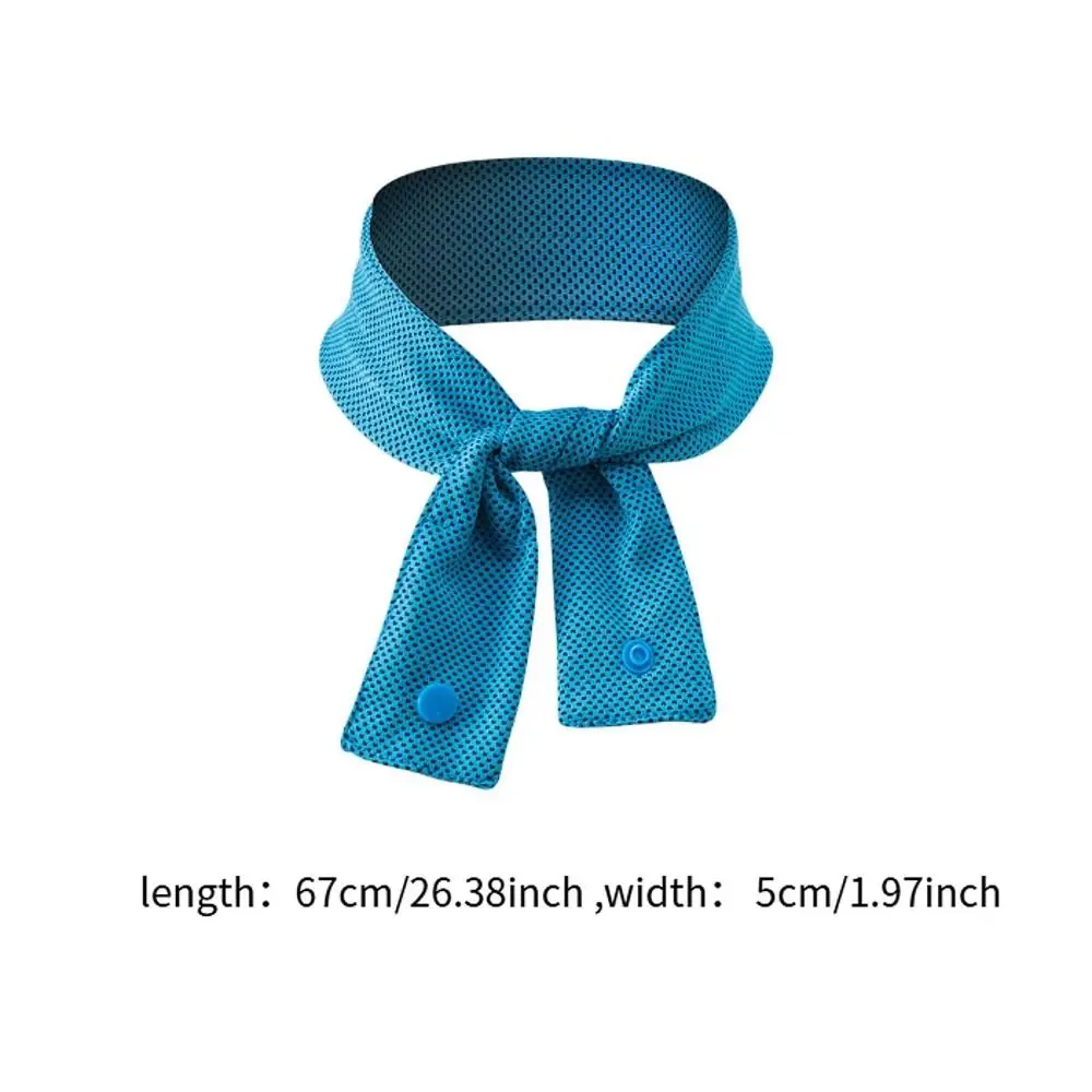 Breathable Multicolor Cooling Ice Scarf Neck Wraps Summer Sports Headscarf Portable with Button Sweat Wiping Towel Running
