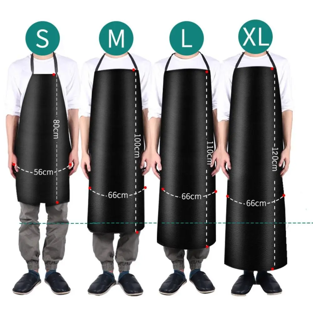 Thick Adjustable PVC Anti-fouling Butcher Oil-proof Apron Kitchen Work Clothes Chef Apron Cooking