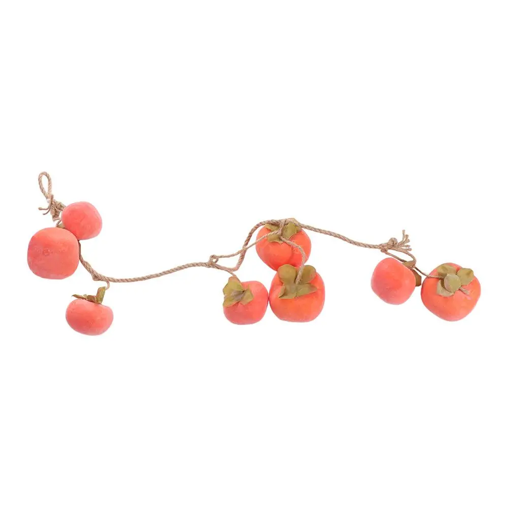 8 Fruit Simulation Persimmon Fruit Orange Lifelike Artificial Persimmon with Frost Fruit Wall Hanging Persimmon Pendant