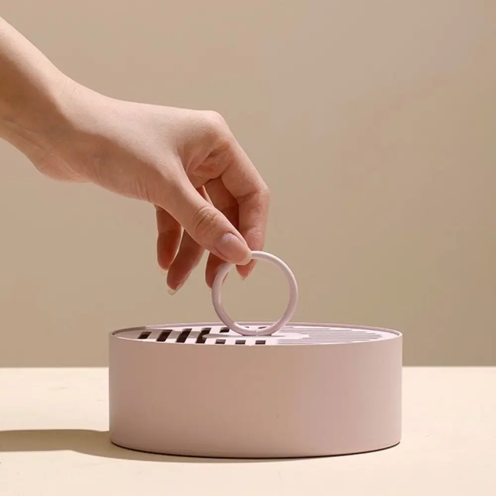Rustproof Mosquito Coil Holder Heat Resistant Round Incense Burner Box with Handle with Lid Mosquito Incense Plate Indoor Use
