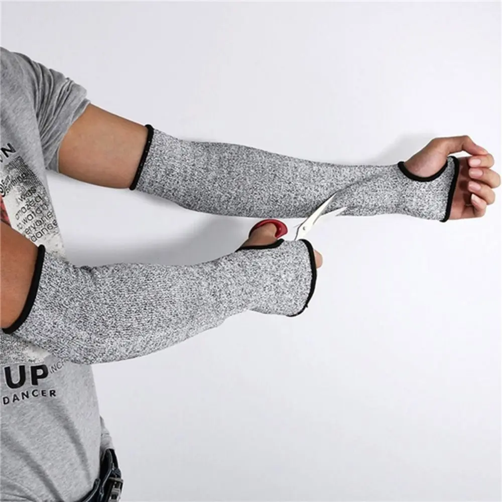 Thumb Hole 5 HPPE Cut-resistant Arm Sleeve Bite Proof Cut Resistant Safety Protecter Arm Sleeve 15/20/25/30/35/40/45cm