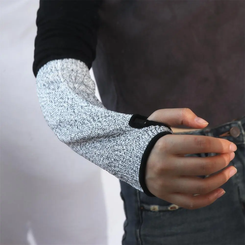 Thumb Hole 5 HPPE Cut-resistant Arm Sleeve Bite Proof Cut Resistant Safety Protecter Arm Sleeve 15/20/25/30/35/40/45cm