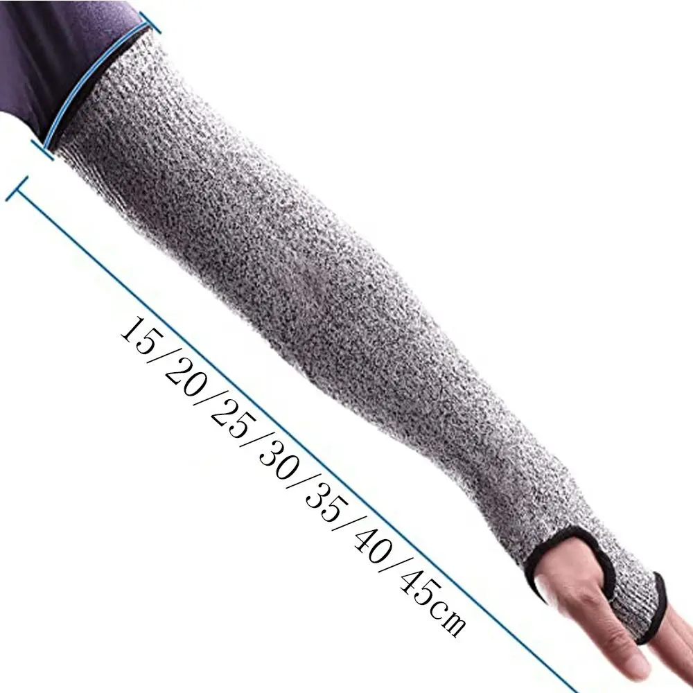 Thumb Hole 5 HPPE Cut-resistant Arm Sleeve Bite Proof Cut Resistant Safety Protecter Arm Sleeve 15/20/25/30/35/40/45cm