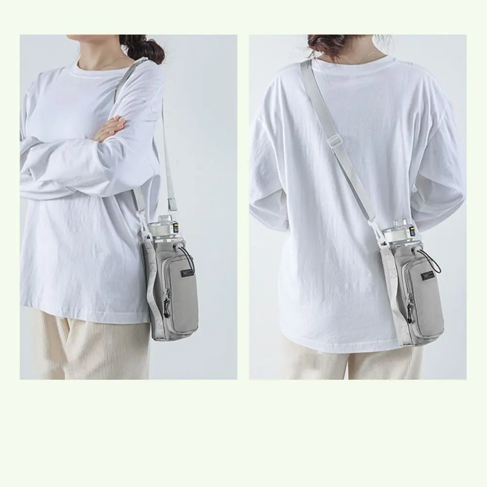 Shoulder Strap Water Bottle Carrier Bag Waterproof Adjustable Water Bottle Holder Large Opening Handle