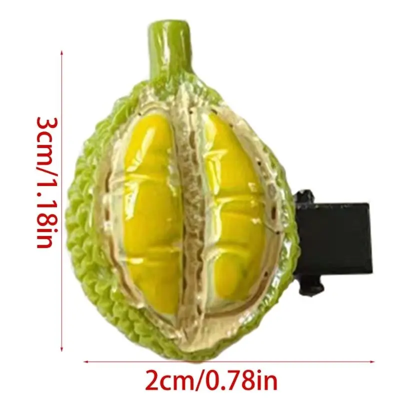 652F Simulation Durian Hair Clip for Child Student Daily Wear Resin Sidepin Hair Styling Tool Lovely Hair Decoration