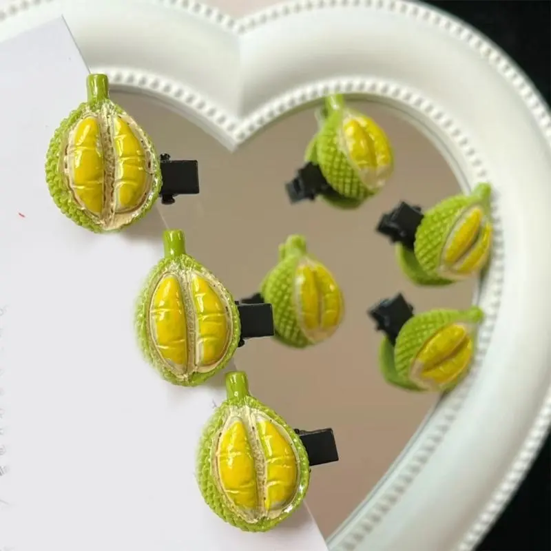 652F Simulation Durian Hair Clip for Child Student Daily Wear Resin Sidepin Hair Styling Tool Lovely Hair Decoration