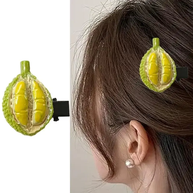 652F Simulation Durian Hair Clip for Child Student Daily Wear Resin Sidepin Hair Styling Tool Lovely Hair Decoration