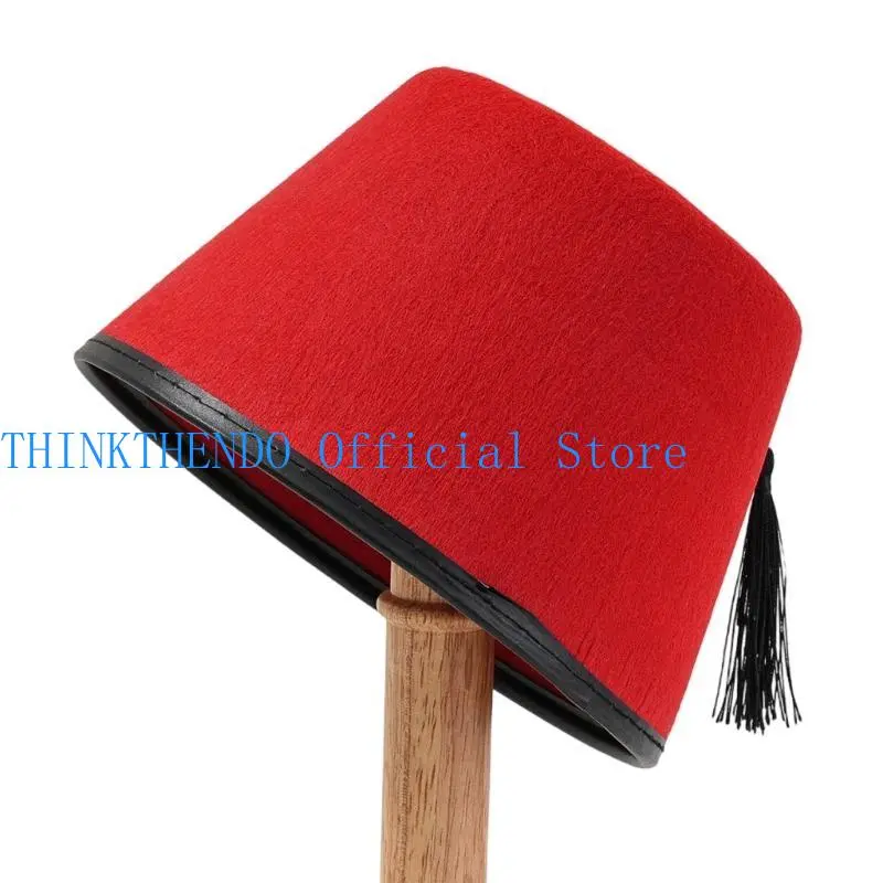 652F Elegant Turkish Hat Stylish Moroccan Headwear with Decorative Detail Festive Turkish Hat Moroccan Hat Headgear