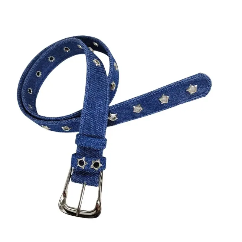 652F Punk Star Accent Belt Adjustable Length Cloth Waistchain Vintage Designing Waist Band for Casual Daily & Party Wear