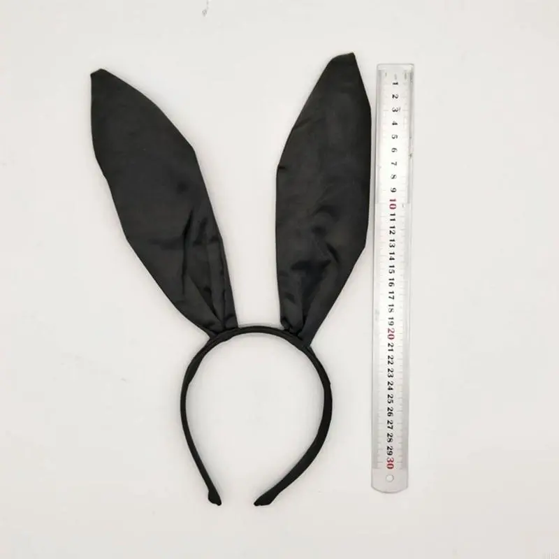 652F Ears Headwear Animal Bow-tie Tail Ear Hair Hoop Simple Rabbit Headband Theme Party  Costume Prop