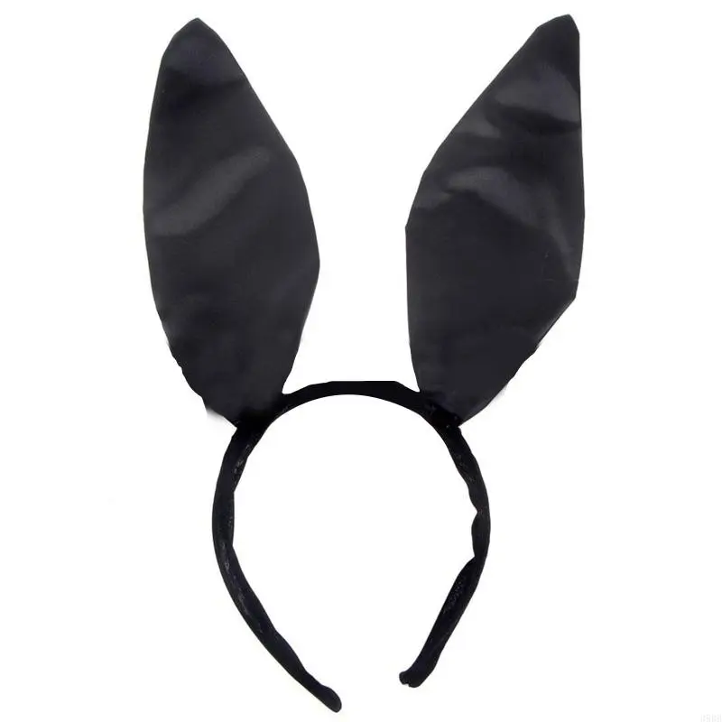 652F Ears Headwear Animal Bow-tie Tail Ear Hair Hoop Simple Rabbit Headband Theme Party  Costume Prop