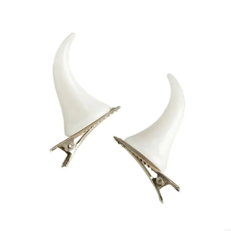 2PCS Lovely Hair Clip for Girl Small Horn Hair Barrettes Duckbills Braids Hair Barrettes for Teenager Girl