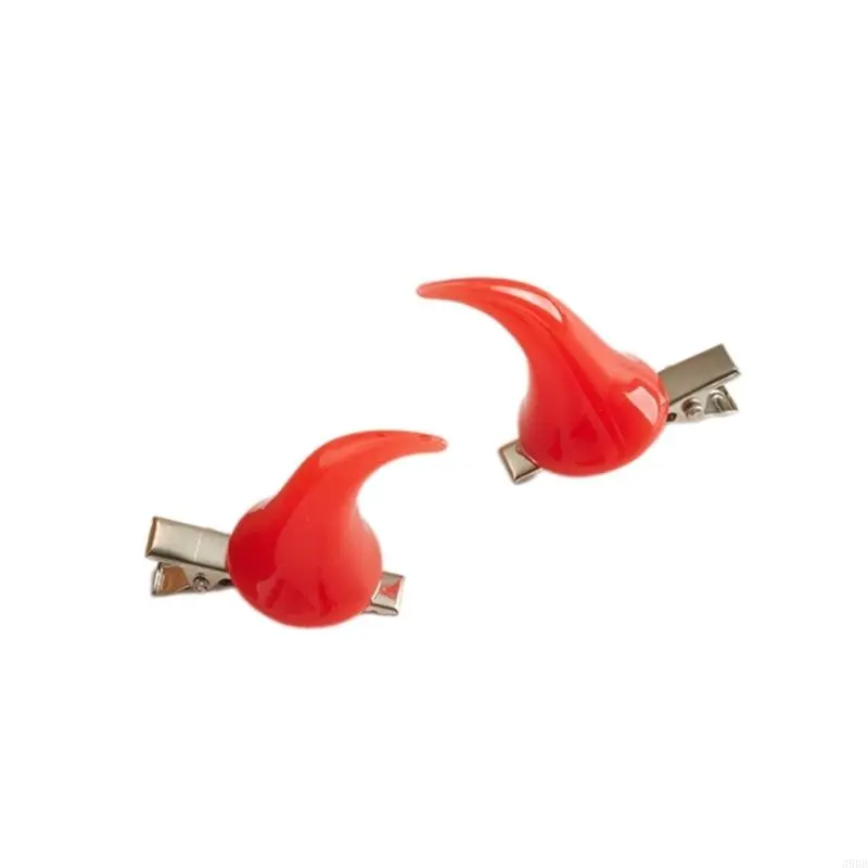 2PCS Lovely Hair Clip for Girl Small Horn Hair Barrettes Duckbills Braids Hair Barrettes for Teenager Girl