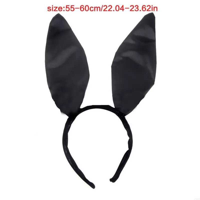652F Ears Headwear Animal Bow-tie Tail Ear Hair Hoop Simple Rabbit Headband Theme Party  Costume Prop