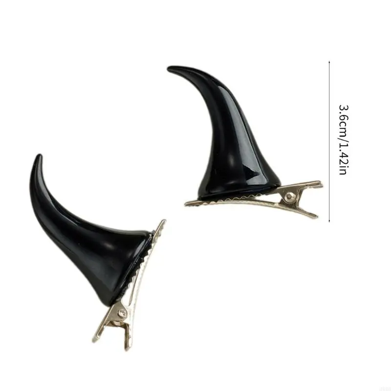 2PCS Lovely Hair Clip for Girl Small Horn Hair Barrettes Duckbills Braids Hair Barrettes for Teenager Girl