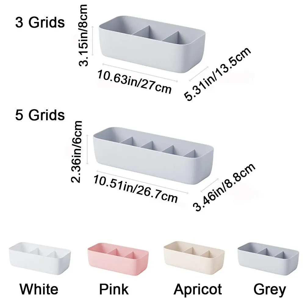 3/5 Grids Underwear Storage Box Plastic Space Saving Socks Bra Storage Case Stackable Compartments Socks Case for Home