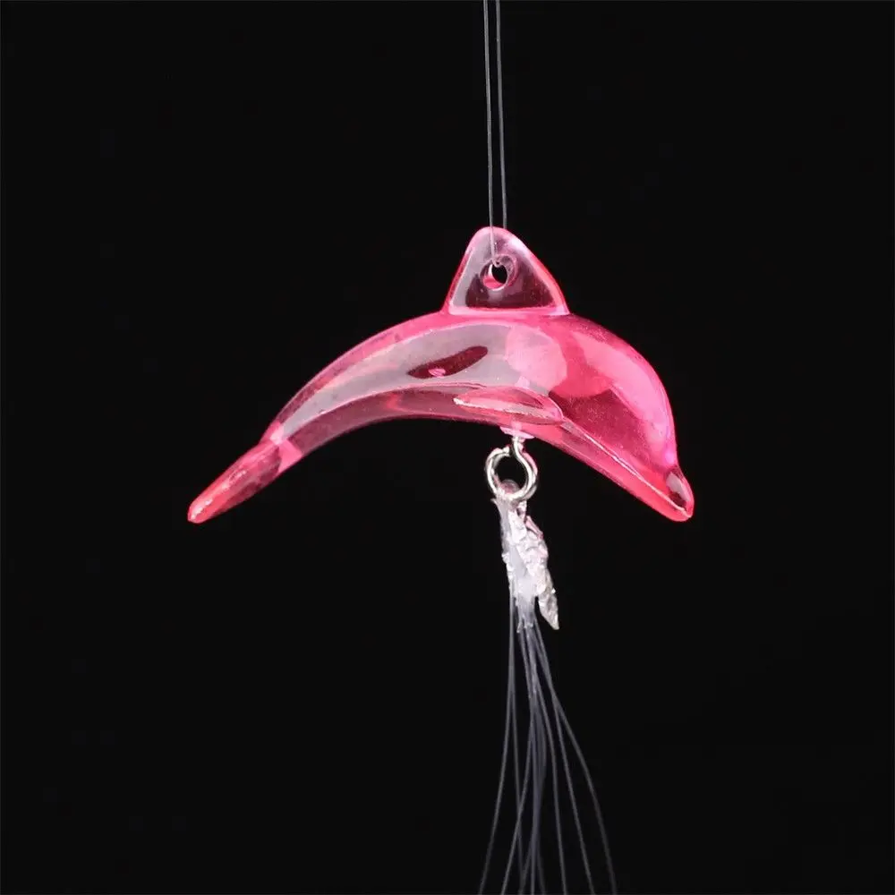 Hanging Decor Creative Crystal Dolphin 4 Metal Tubes Home Garden Bell Wind Chime