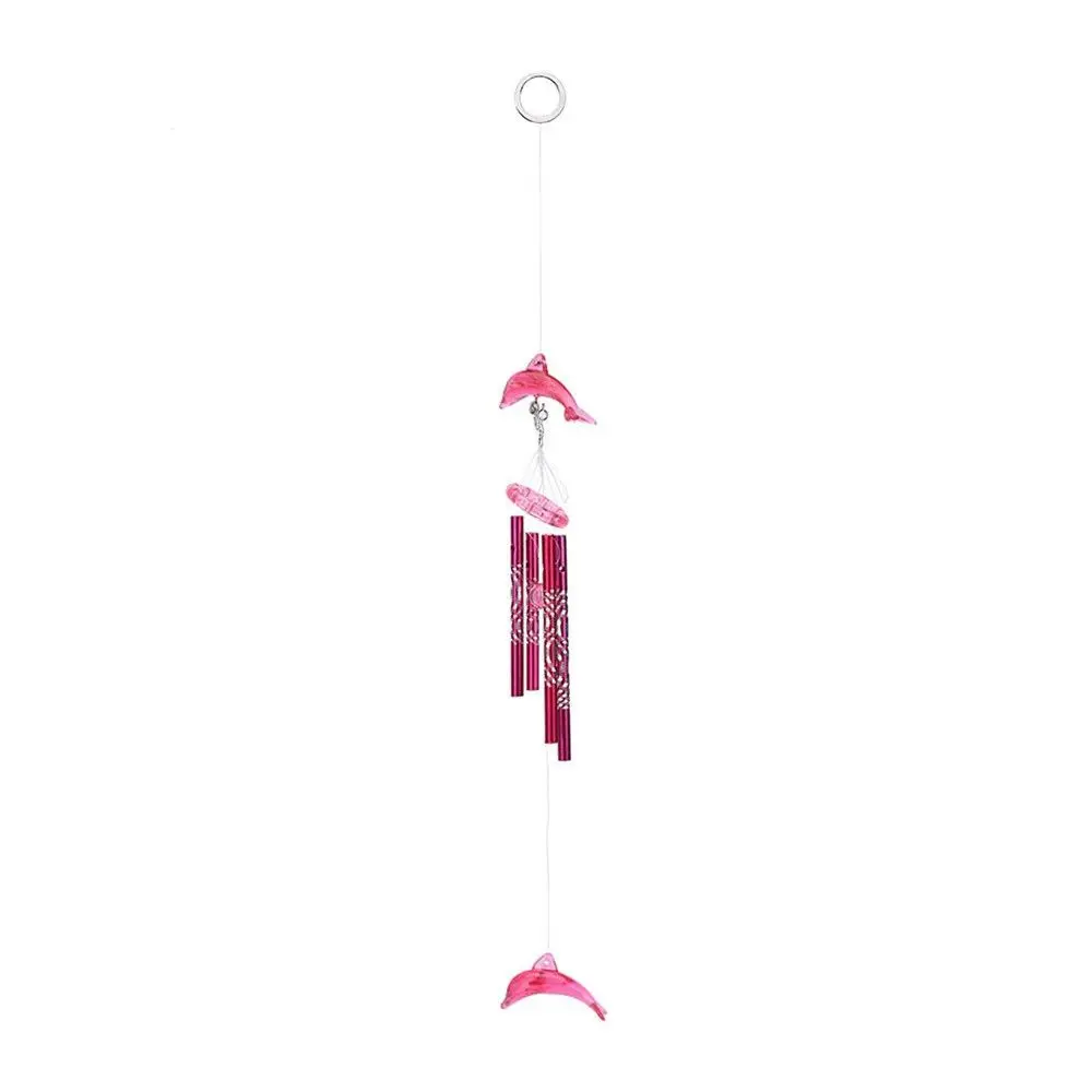 Hanging Decor Creative Crystal Dolphin 4 Metal Tubes Home Garden Bell Wind Chime