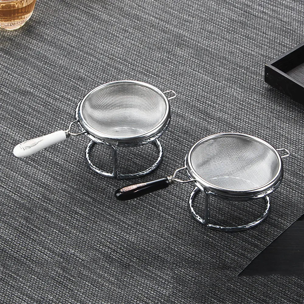 Reusable Ceramic Handle Loose Leaf Strainer Mesh Teaware Spice Tea Infuser Filter Tea Tool Tea Strainer Coffee Filter