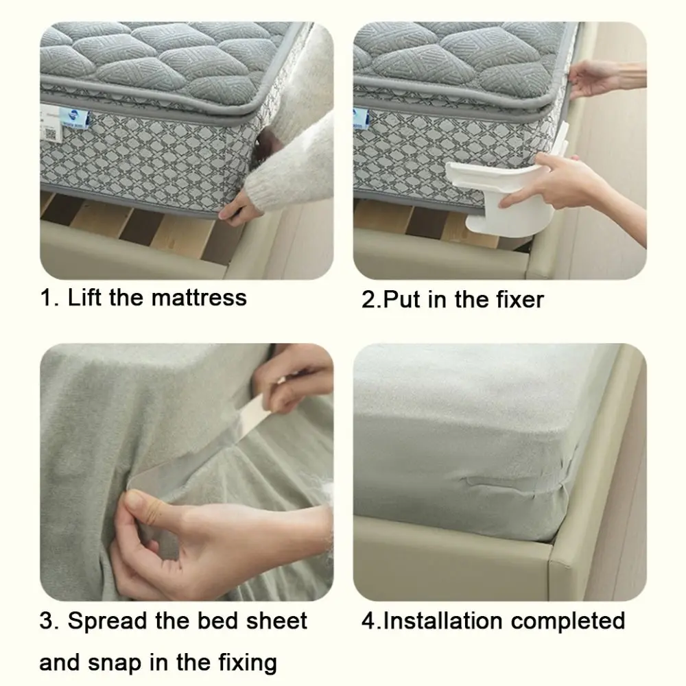4Pcs Reliable Plastic Bed Sheet Clips Heavy Duty Adjustable Bed Sheet Holder Anti-Run Non-Slip Bed Cover Fastener Bedroom